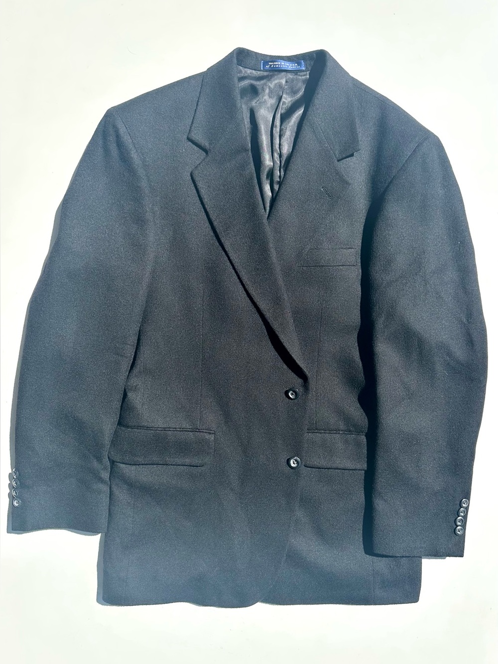100% Camel Hair Nordstrom Classic Men's Black Blazer, Sports Coat, Jacket, 44 L